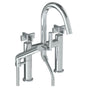 Watermark - Deck Mounted Exposed Gooseneck Bath Set with Hand Shower - Vintage Brass