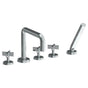 Watermark - Deck Mounted 5 Hole Square Bath set - Vintage Copper