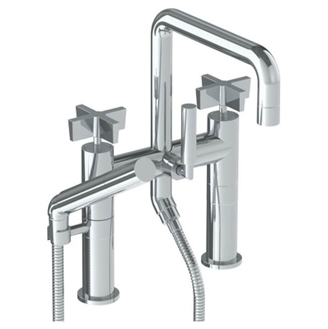 Watermark - Deck Mounted Square Exposed Bath Set with Hand Shower - Vintage Copper