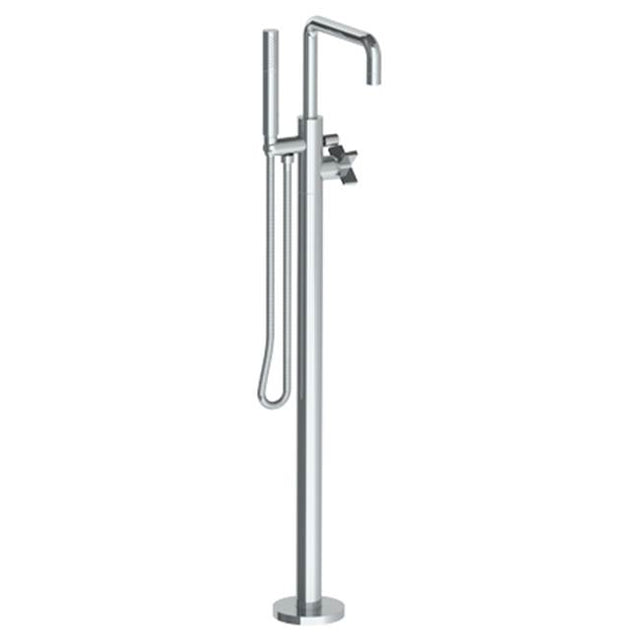 Watermark - Single Hole Floor Standing Square Bath set with Hand Shower - Vintage Copper