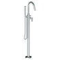 Watermark - Single Hole Floor Standing Gooseneck Bath set with Hand Shower - Vintage Copper