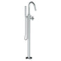 Watermark - Single Hole Floor Standing Gooseneck Bath set with Hand Shower - Vintage Copper