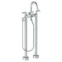 Watermark - Floor Standing Gooseneck Bath Set with Volume Hand Shower - Vintage Copper