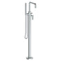 Watermark - Single Hole Floor Standing Square Bath set with Hand Shower - Vintage Copper