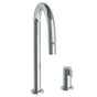 Watermark - Deck Mounted 2 Hole Gooseneck Prep Faucet with Pull Down Spray - Vintage Copper
