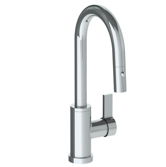 Watermark - Deck Mounted 1 Hole Gooseneck Prep Faucet with Pull Down Spray - Vintage Copper