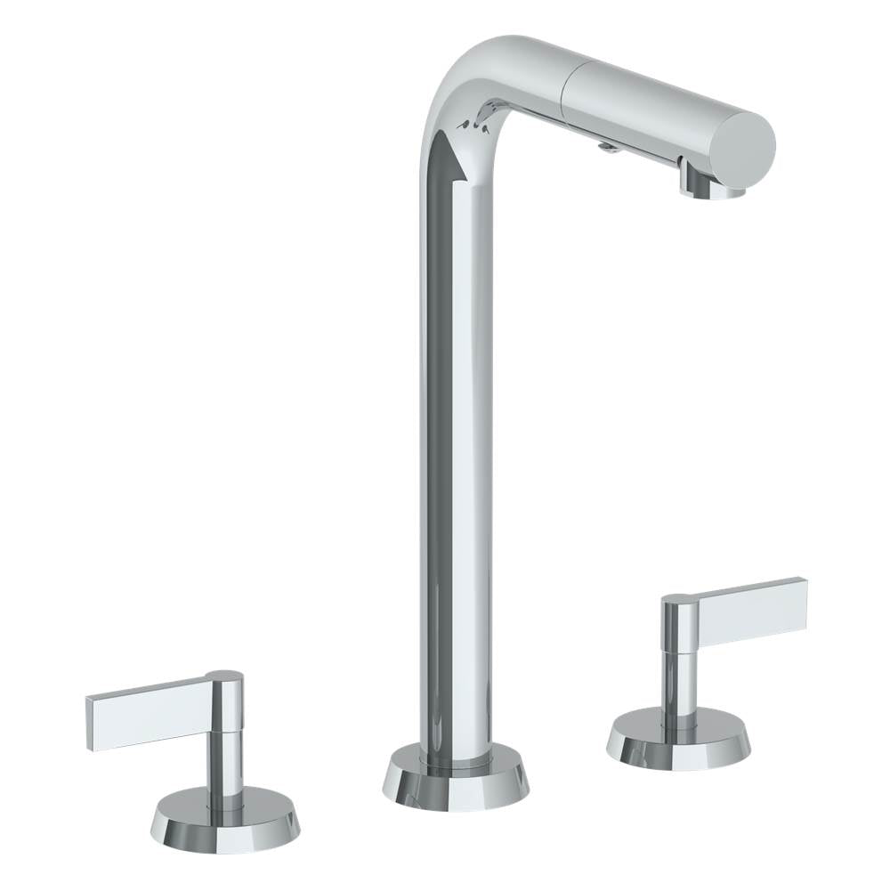 Watermark - Deck Mounted 3 Hole Square Top Prep Faucet with Pull Out Spray - Vintage Copper