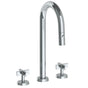Watermark - Deck Mounted 3 Hole Gooseneck Prep Faucet with Pull Down Spray - Vintage Copper