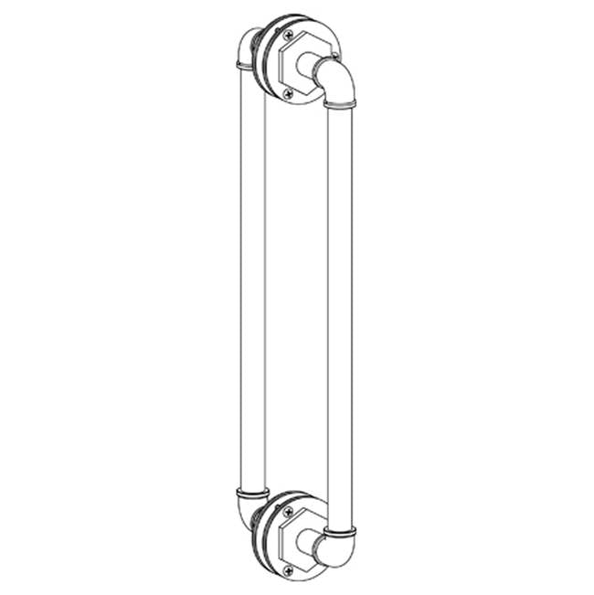 Watermark - Elan Vital 24'' Double Shower Door Pull / Glass Mount Towel Bar - Antique Brass