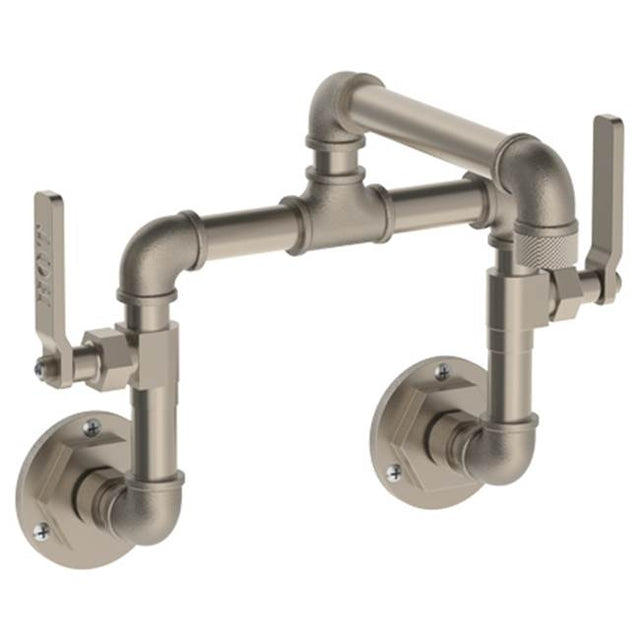 Watermark - Wall Mounted Bridge Lavatory Set with 7.5'' Spout - Vintage Copper