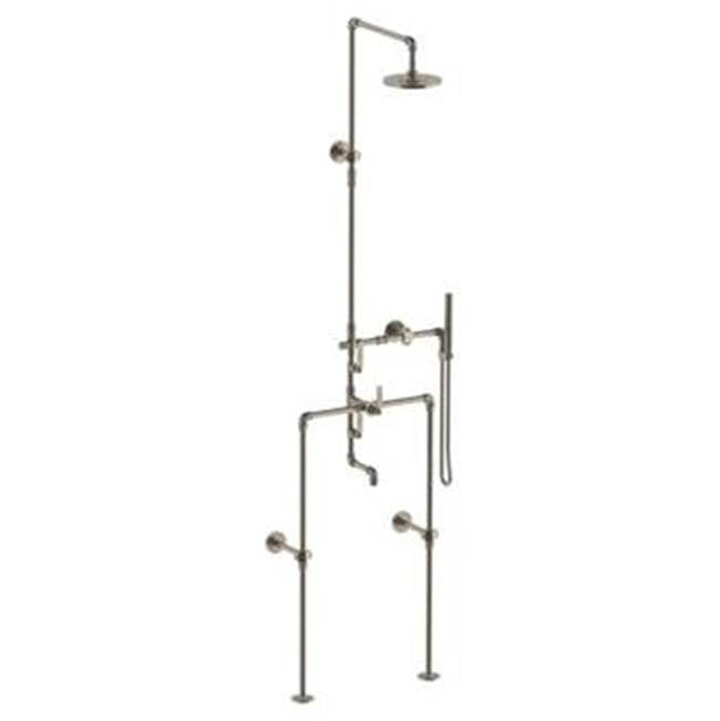 Watermark - Floor Mounted Exposed Thermostatic Tub/ Shower With Hand Shower Set And Diverter - Vintage Copper