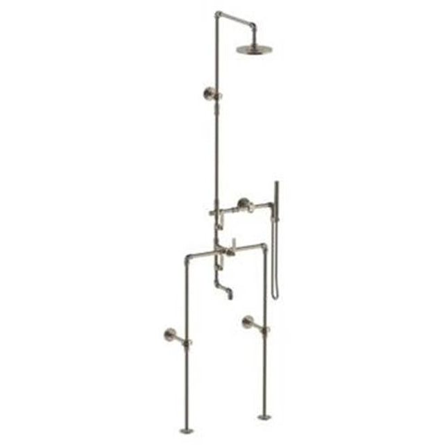 Watermark - Floor Mounted Exposed Thermostatic Tub/ Shower With Hand Shower Set And Diverter - Vintage Copper