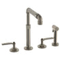 Watermark - Deck Mounted 4 Hole Telescopic Kitchen Set - Includes Side Spray - Vintage Copper