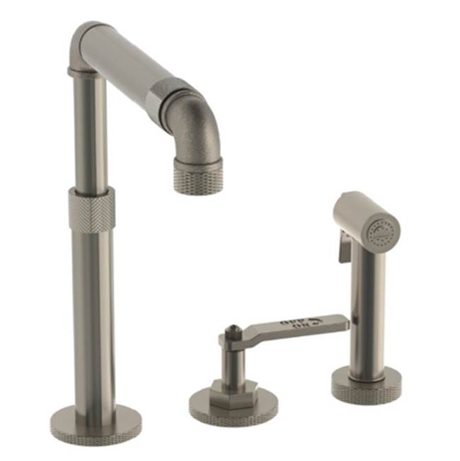 Watermark - Deck Mounted 3 Hole Telescopic Kitchen Set - Includes Side Spray - Vintage Copper