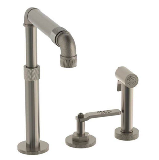 Watermark - Deck Mounted 3 Hole Telescopic Kitchen Set - Includes Side Spray - Vintage Copper