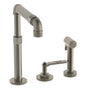 Watermark - Deck Mounted 3 Hole Telescopic Kitchen Set - Includes Side Spray - Vintage Copper