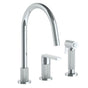 Watermark - Deck Mounted 3 Hole Gooseneck Kitchen Set -  Includes Side Spray - Vintage Copper