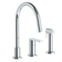 Watermark - Deck Mounted 3 Hole Gooseneck Kitchen Set -  Includes Side Spray - Vintage Copper