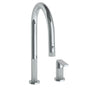 Watermark - Deck Mounted 2 Hole Gooseneck Kitchen Faucet with Pull Down Spray - Vintage Copper