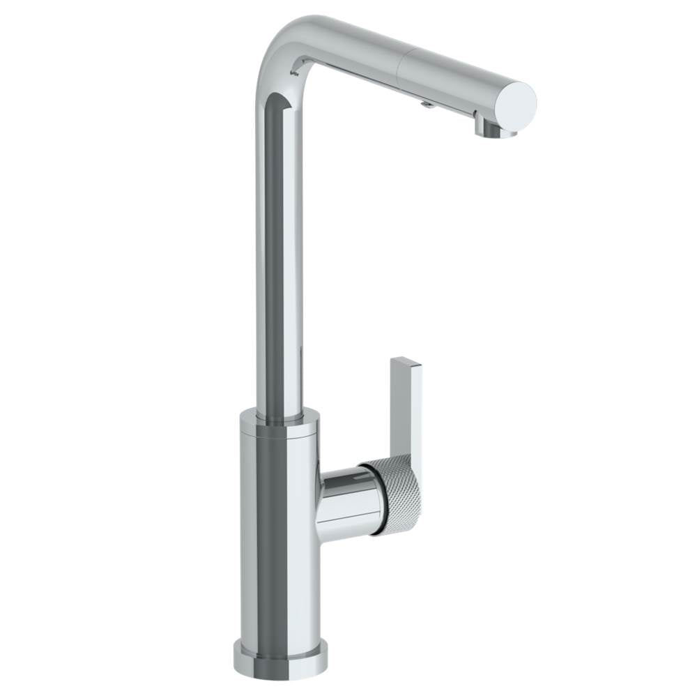 Watermark - Deck Mounted 1 Hole Square Top Kitchen Faucet with Pull Out Spray - High Spout - Vintage Copper