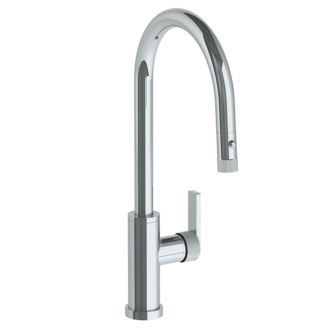 Watermark - Deck Mounted 1 Hole Gooseneck Kitchen Faucet with Pull Down Spray - High Spout - Vintage Copper
