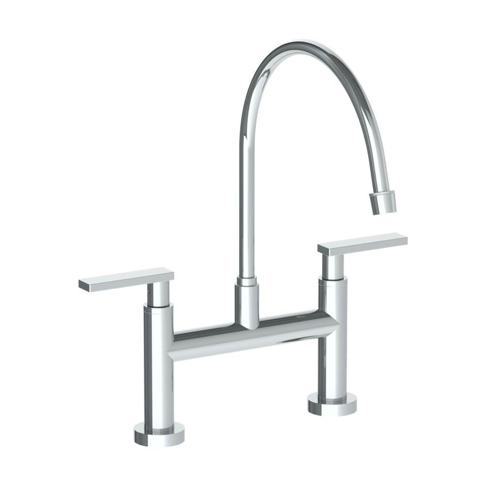 Watermark - Deck Mounted Bridge Extended Gooseneck Kitchen Faucet - Vintage Copper