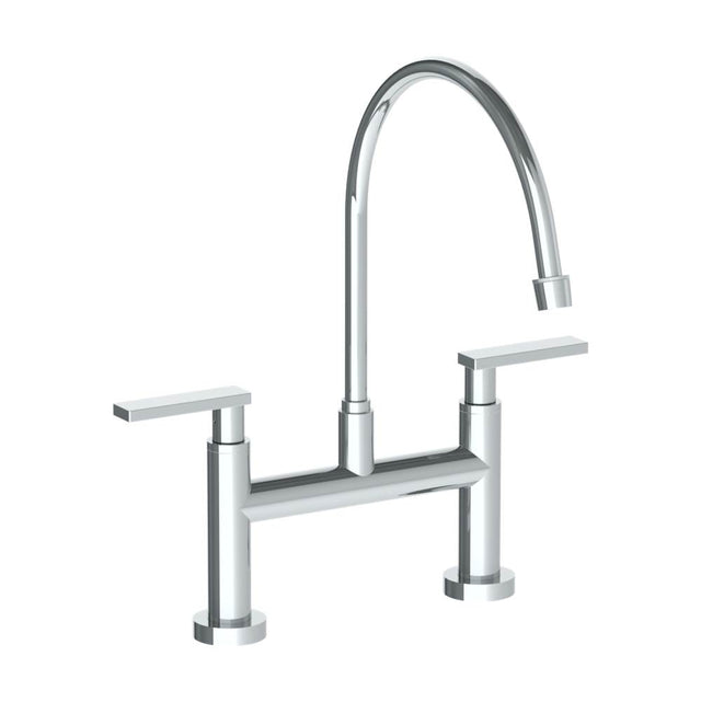 Watermark - Deck Mounted Bridge Extended Gooseneck Kitchen Faucet - Vintage Copper