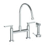 Watermark - Deck Mounted Bridge Extended Gooseneck Kitchen Faucet with Independent Side Spray - Vintage Copper