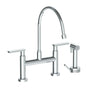 Watermark - Deck Mounted Bridge Extended Gooseneck Kitchen Faucet with Independent Side Spray - Vintage Copper