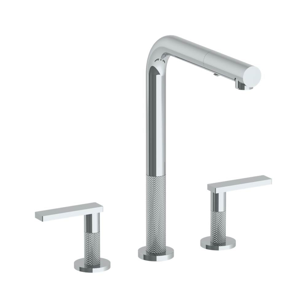 Watermark - Deck Mounted 3 Hole Square Top Kitchen Faucet with Pull Out Spray - Vintage Copper