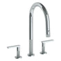 Watermark - Deck Mounted 3 Hole Gooseneck Kitchen Faucet with Pull Down Spray - Vintage Copper
