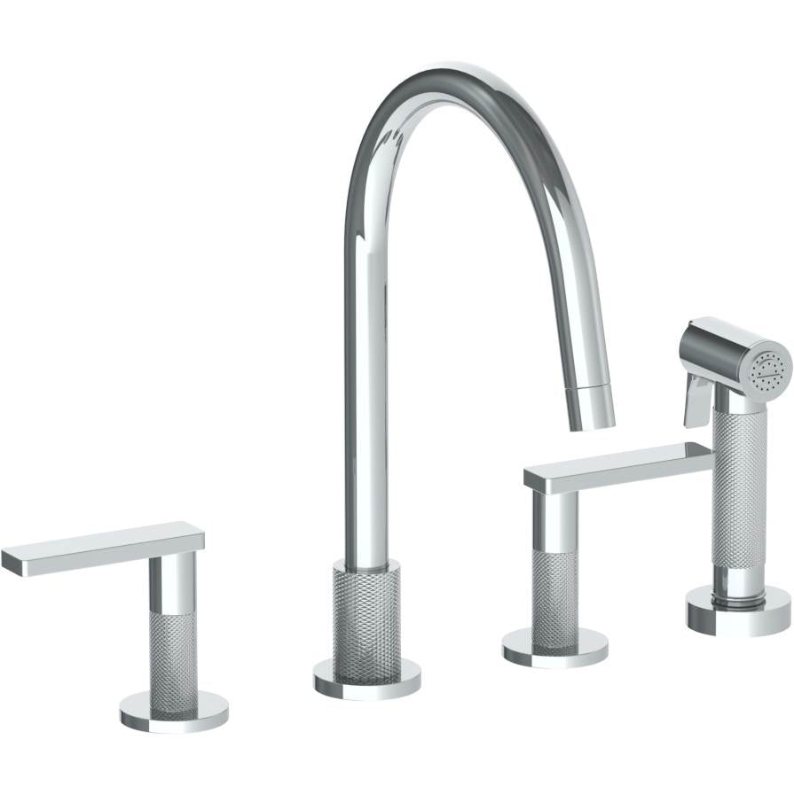 Watermark - Deck Mounted 4 Hole Gooseneck Kitchen Set -  Includes Side Spray - Vintage Copper