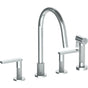 Watermark - Deck Mounted 4 Hole Gooseneck Kitchen Set -  Includes Side Spray - Vintage Copper