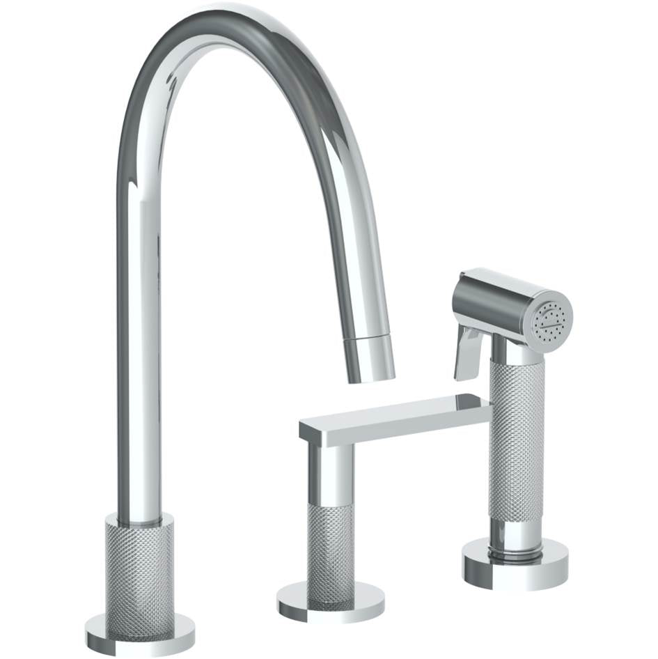Watermark - Deck Mounted 3 Hole Gooseneck Kitchen Set -  Includes Side Spray - Vintage Copper