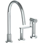 Watermark - Deck Mounted 3 Hole Gooseneck Kitchen Set -  Includes Side Spray - Vintage Copper