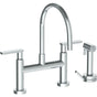 Watermark - Deck Mounted Bridge Gooseneck Kitchen Faucet with Independent Side Spray - Vintage Copper