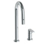 Watermark - Deck Mounted 2 Hole Gooseneck Prep Faucet with Pull Down Spray - Vintage Copper