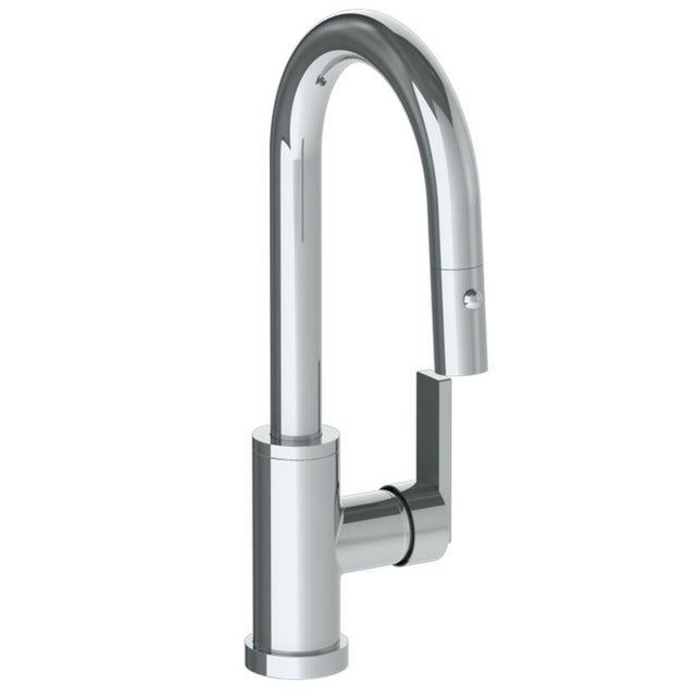 Watermark - Deck Mounted 1 Hole Gooseneck Prep Faucet with Pull Down Spray - Vintage Copper