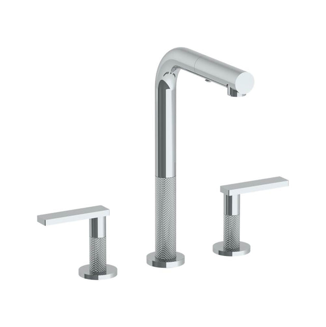 Watermark - Deck Mounted 3 Hole Square Top Prep Faucet with Pull Out Spray - Vintage Copper