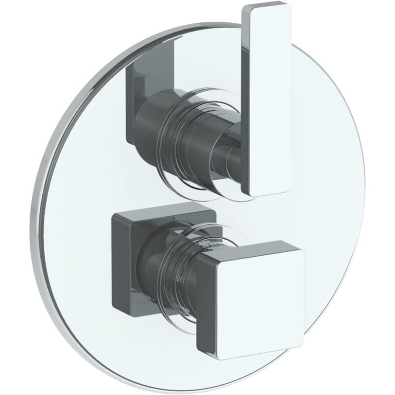 Watermark - Wall Mounted Thermostatic Shower Trim with built-in control, 7 1/2'' dia. - Vintage Copper
