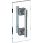 Watermark - Lily 6'' Double Shower Door Pull/ Glass Mount Towel Bar - Vintage Copper