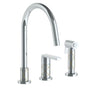 Watermark - Deck Mounted 3 Hole Gooseneck Kitchen Set -  Includes Side Spray - Vintage Copper