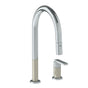 Watermark - Deck Mounted 2 Hole Gooseneck Kitchen Faucet with Pull Down Spray - Vintage Copper