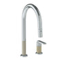 Watermark - Deck Mounted 2 Hole Gooseneck Kitchen Faucet with Pull Down Spray - Vintage Copper