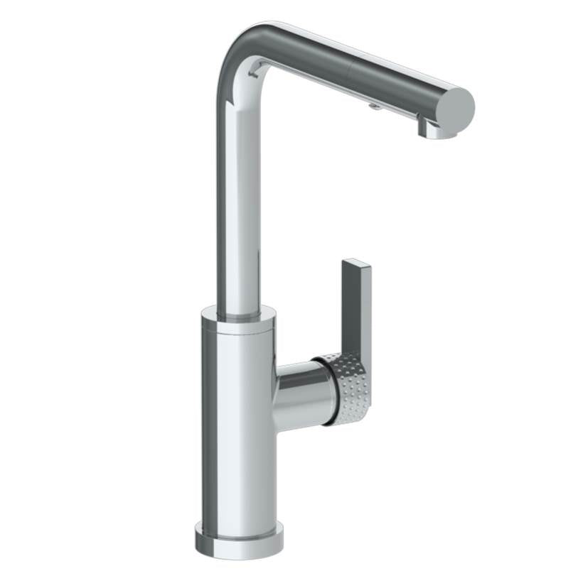 Watermark - Deck Mounted 1 Hole Square Top Kitchen Faucet with Pull Out Spray -Low Spout - Vintage Copper