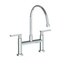 Watermark - Deck Mounted Bridge Extended Gooseneck Kitchen Faucet - Vintage Copper