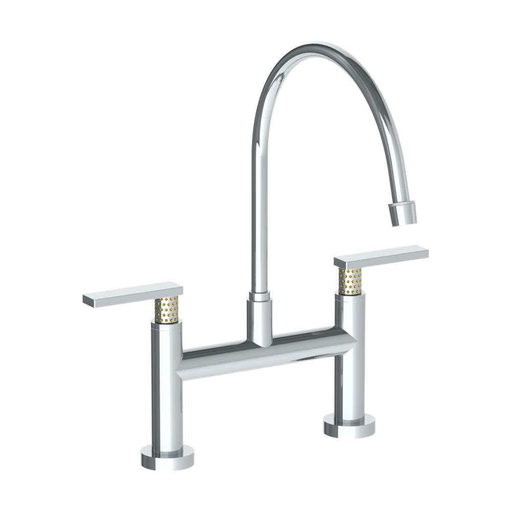Watermark - Deck Mounted Bridge Extended Gooseneck Kitchen Faucet - Vintage Copper