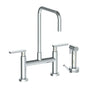 Watermark - Deck Mounted Bridge Square Top Kitchen Faucet with Independent Side Spray - Vintage Copper