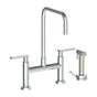 Watermark - Deck Mounted Bridge Square Top Kitchen Faucet with Independent Side Spray - Vintage Copper
