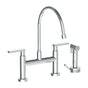 Watermark - Deck Mounted Bridge Extended Gooseneck Kitchen Faucet with Independent Side Spray - Vintage Copper